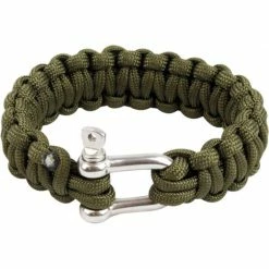 Bracelet De Survie Et Paracorde Bracelet Paracorde Highlander Paracord D-Ring Vert à Boucle Métal