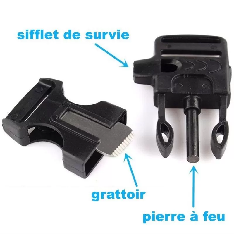 Bracelet De Survie Et Paracorde Bracelet Paracorde Pierre à Feu Et Sifflet Highlander Noir 2 Bracelet De Survie Et Paracorde Bracelet Paracorde Pierre à Feu Et Sifflet Highlander Noir – Image 2