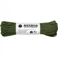 Bracelet De Survie Et Paracorde Paracorde 550 15 Mètres Rothco Nylon Paracord Vert Armée