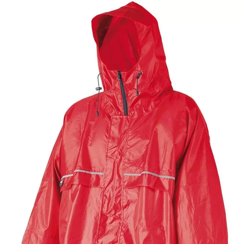 Textile Poncho Camp Cagoule Front Zip Rouge Taille L/XL 2 Textile Poncho Camp Cagoule Front Zip Rouge Taille L/XL – Image 2