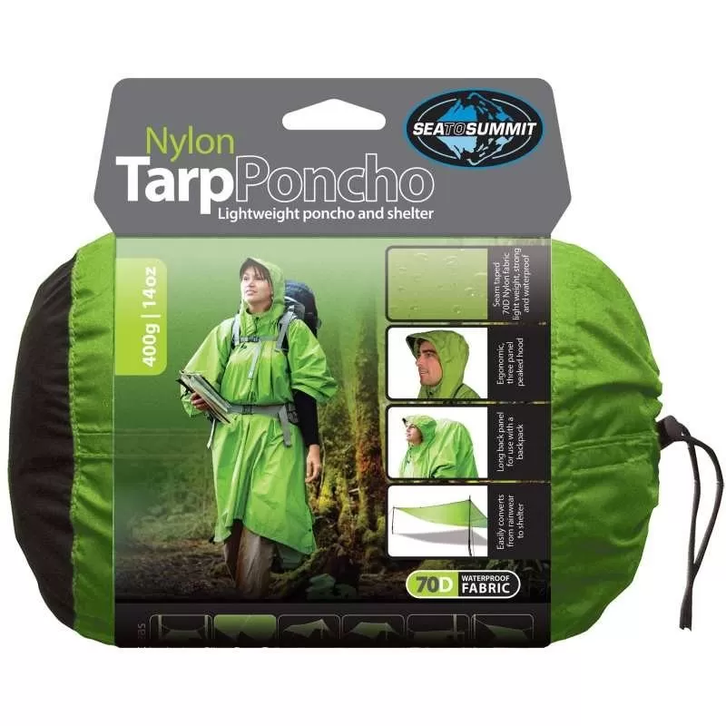 Textile Poncho Tarp Sea To Summit Nylon Vert 2 Textile Poncho Tarp Sea To Summit Nylon Vert – Image 2