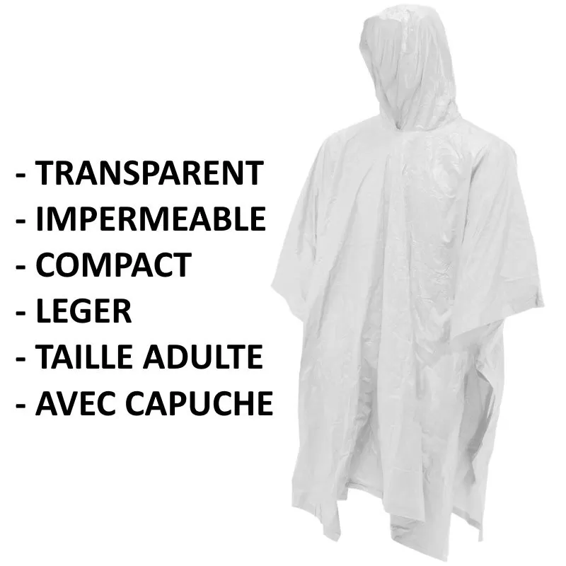 Textile Poncho CAO Transparent Adulte 1 Textile Poncho CAO Transparent Adulte