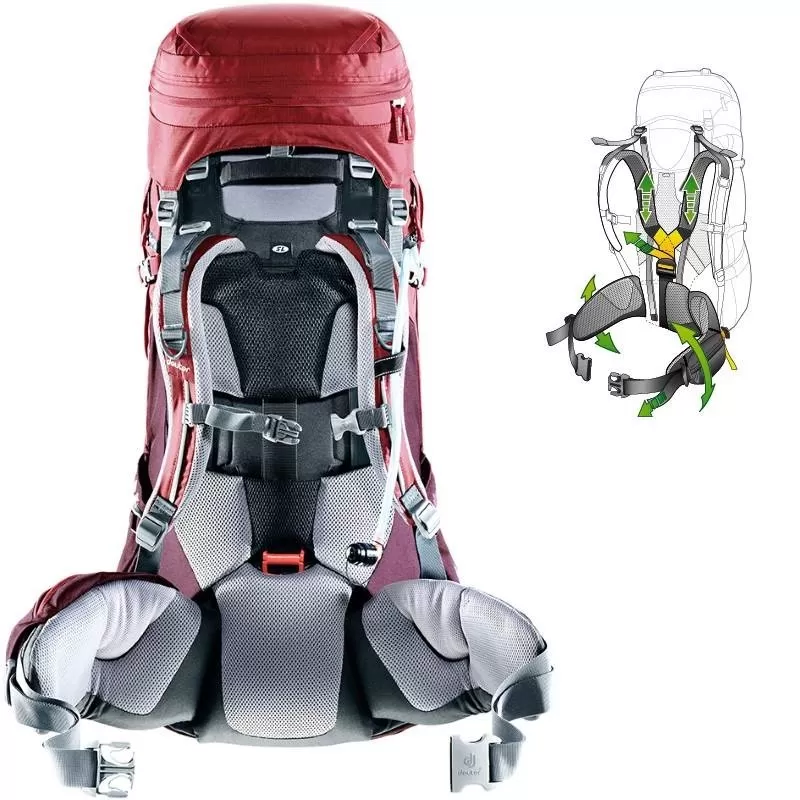 Sac à Dos Deuter Aircontact Pro 55+15 SL Cranberry Aubergine 2 Sac à Dos Deuter Aircontact Pro 55+15 SL Cranberry Aubergine – Image 2